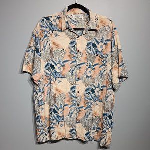 Vintage-80s Career Club Hawaiian Button Up Shirt (Men's Size Large)